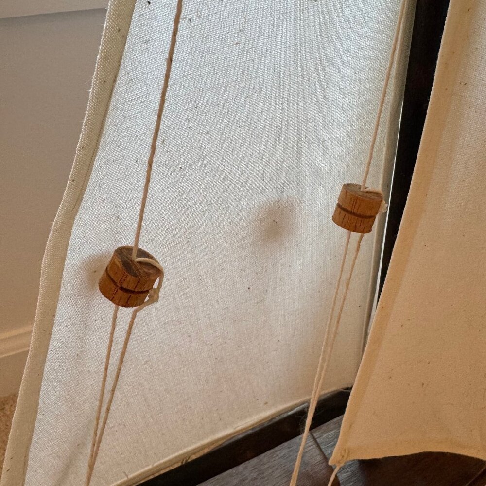 Vintage 31" Tall Wooden Sailboat - Picture 3 of 6